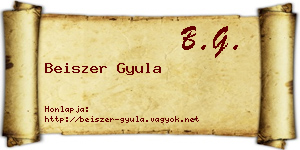 Beiszer Gyula névjegykártya